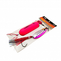 Daiwa оснастка для ловли кеты с поплавком AkiAji Crusader with Float Pack р.LL UV Pink Sardine 45гр 