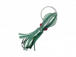 B2Squid каракатица оснащенная 5' 12см цвет 63 UV Pearl White Emerald Green/Pink Eyes ULV8 