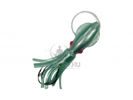 B2Squid каракатица оснащенная 5' 12см цвет 63 UV Pearl White Emerald Green/Pink Eyes ULV8 